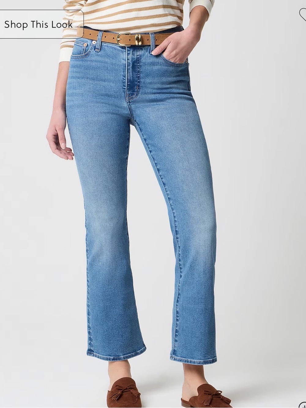 Women’s J.Crew Mid-Rise Flare Crop- 31Petite. Sky Blue